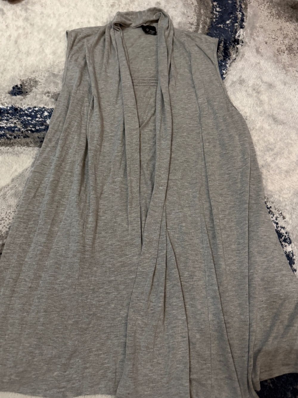 New Directions Woman 2X Gray Long Open Front Duster Vest